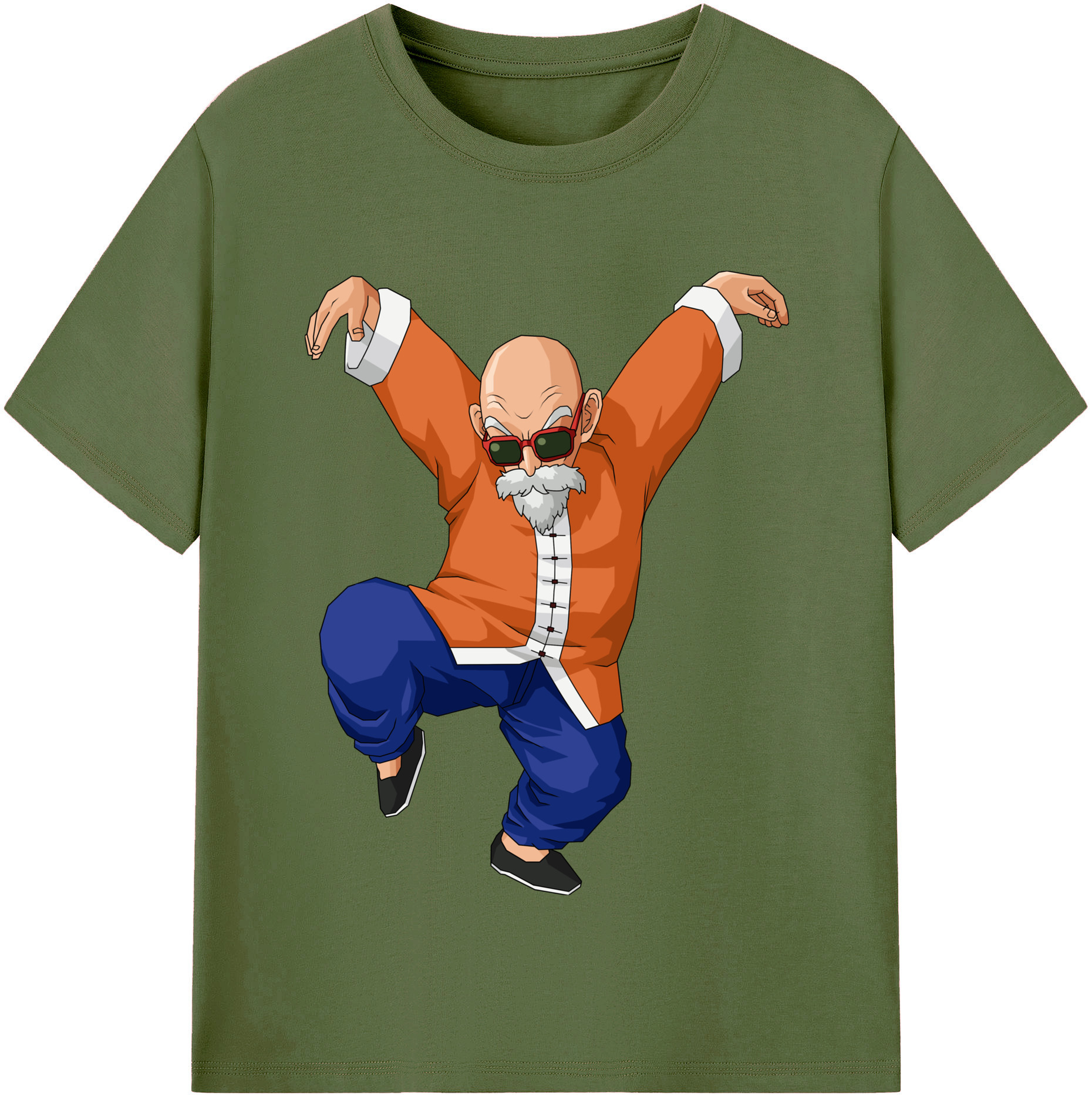 （画像用） ドラゴンボール 亀仙人（かめせんにん） DRAGON BALL Master Roshi Kame Sennin 綿100％半袖Tシャツ（フロントプリント）